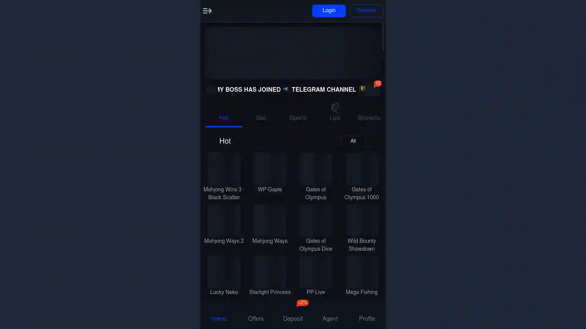 888slot.com screenshot of startpage
