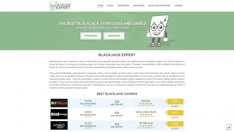 blackjackexpert.com screenshot of startpage