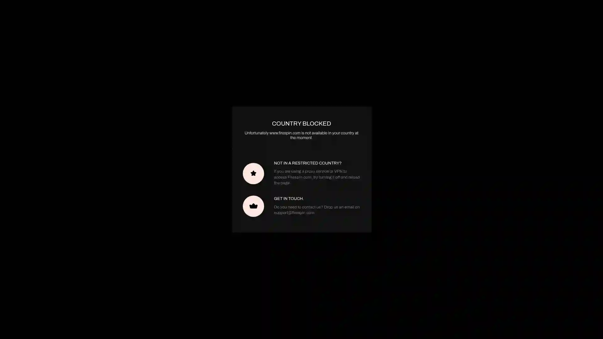 firespin.com screenshot of startpage