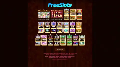 freeslots.com screenshot of startpage