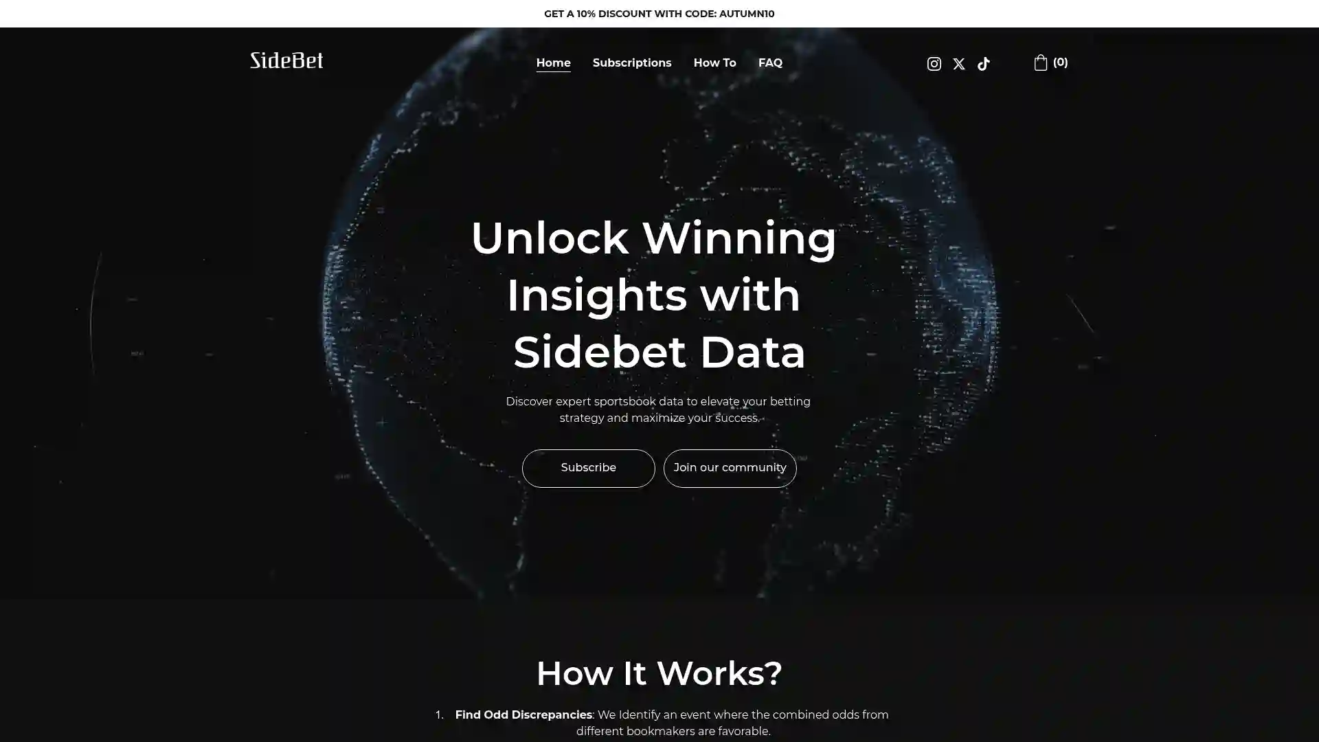 sidebet.online screenshot of startpage