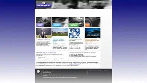 sportnetwork.net screenshot of startpage